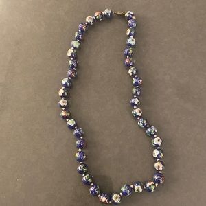 Cloisonné Blue Multi-Color Necklace